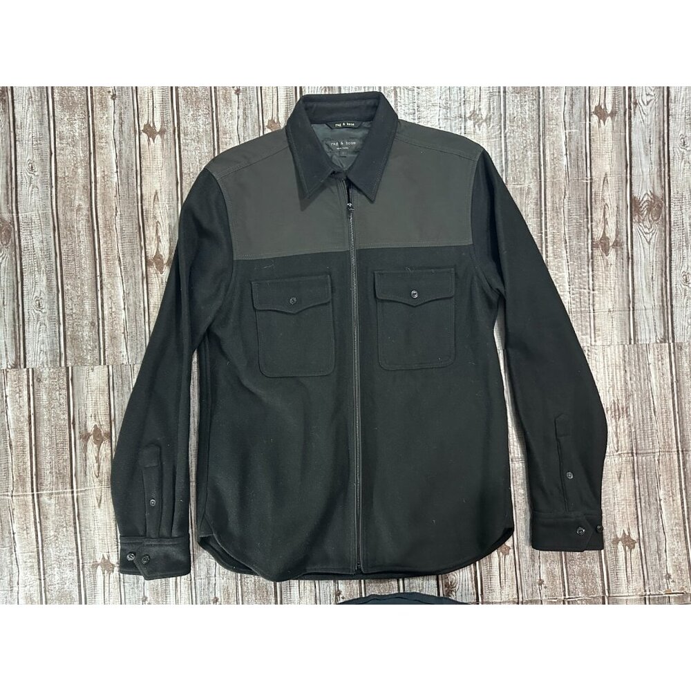 Rag & Bone wool blend full zip Shirt Jacket Size S color black NWT